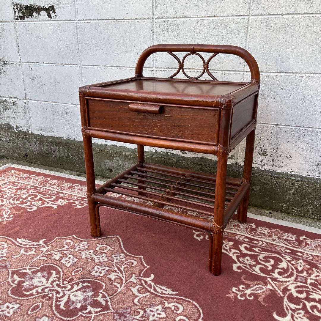 古家具 籐ラタン家具◾️KOIZUMI 小泉 ナチュラル天然素材 飾り棚 シェルフ