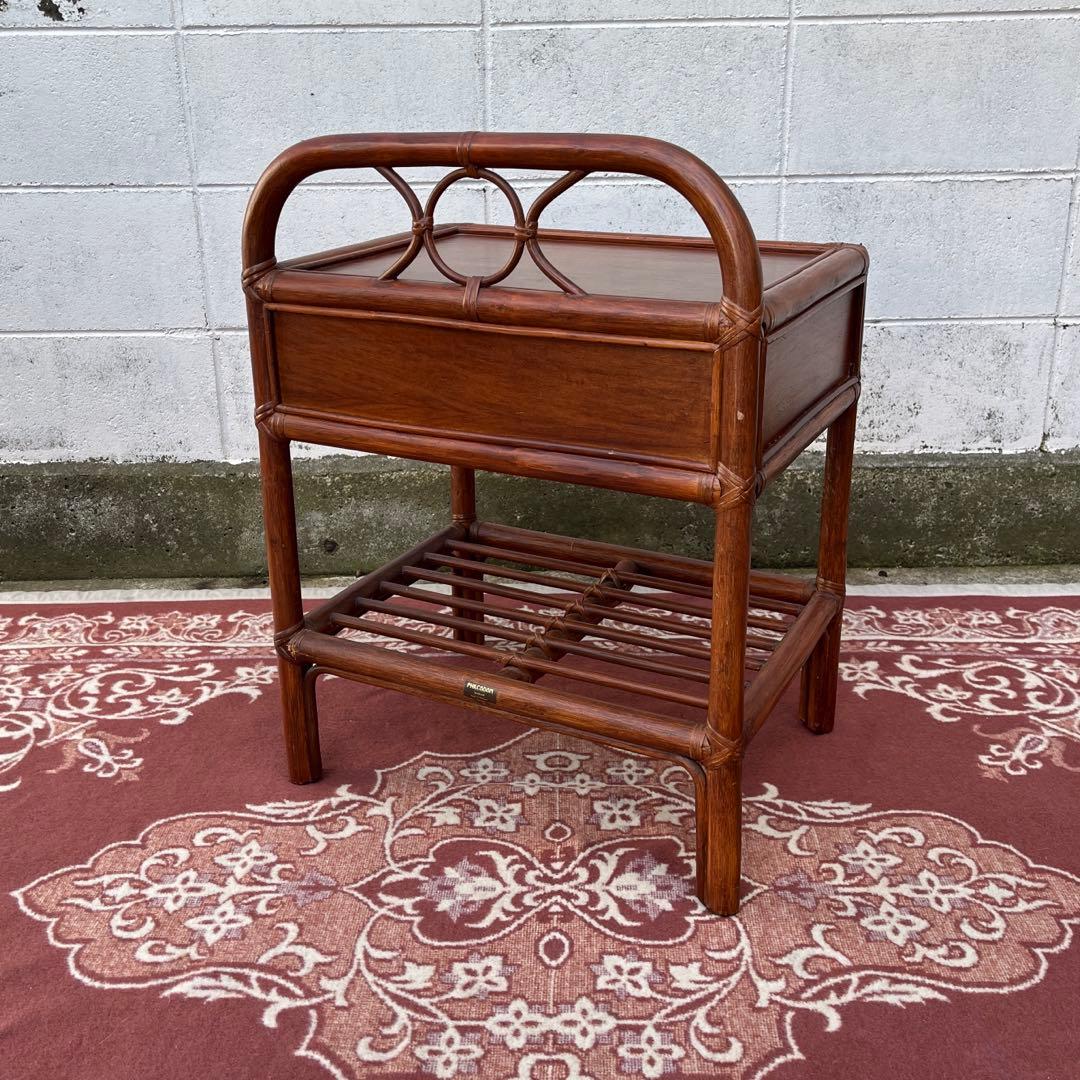 古家具 籐ラタン家具◾️KOIZUMI 小泉 ナチュラル天然素材 飾り棚 シェルフ