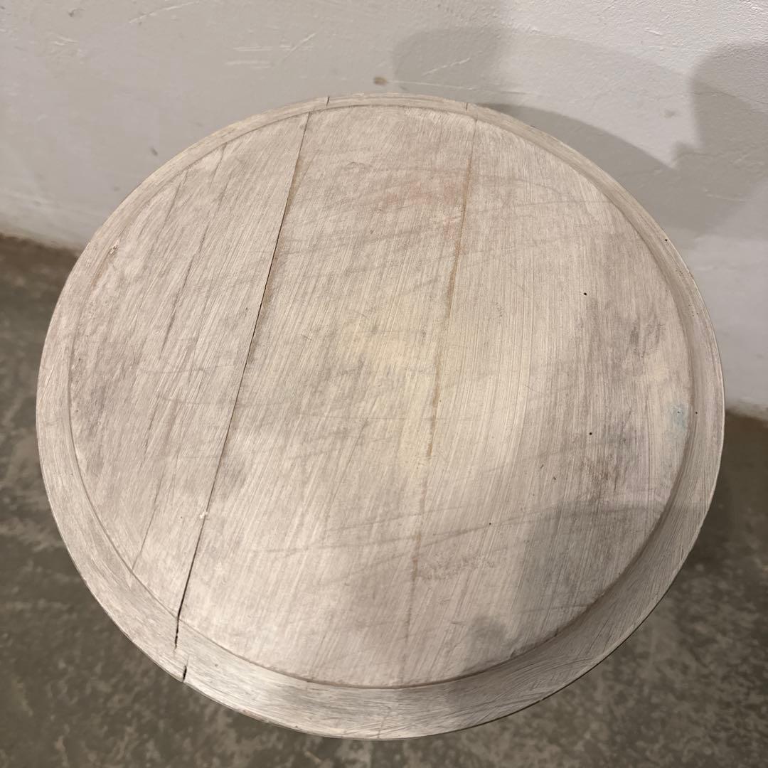 ヴィンテージ　木製サイドテーブル　ラウンド　花台