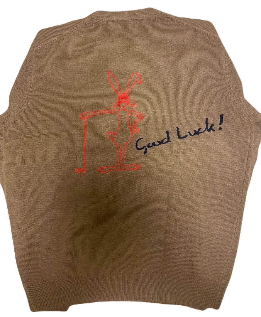 パーリーゲイツ　ゴルフ　ニットセーター　ウサギ刺繍　ブラウン　サイズM