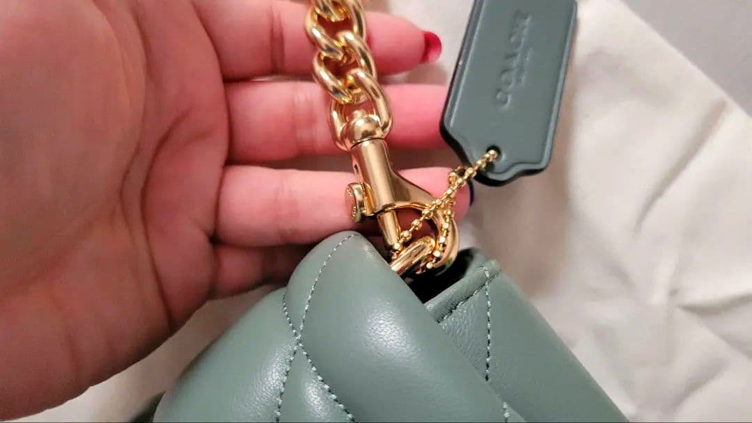 【最終値下】★COACH★ クイン バッグ キルティングショルダーバッグ セージ