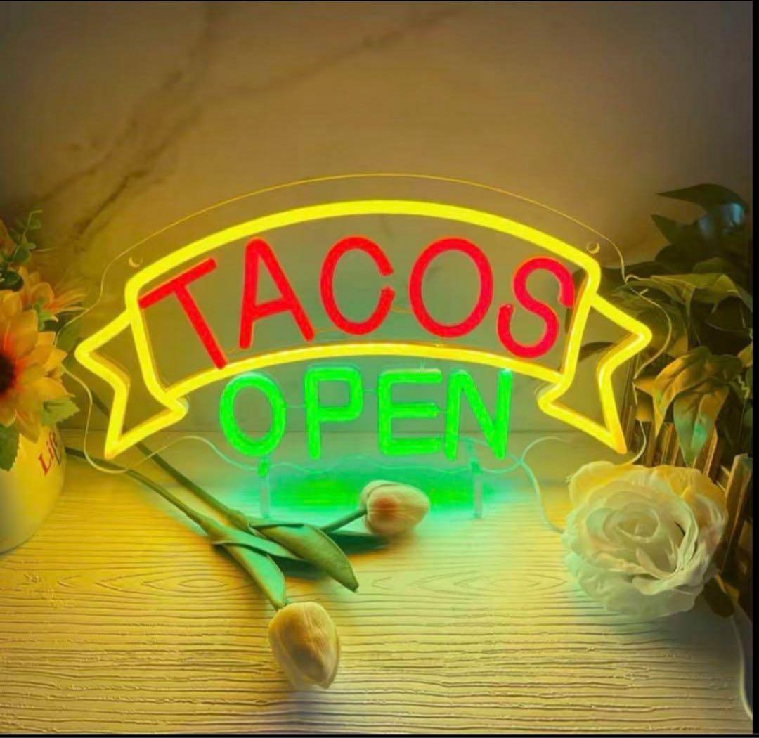 メキシコ ネオン タコス Open サイン 看板 雑貨 ビール BAR