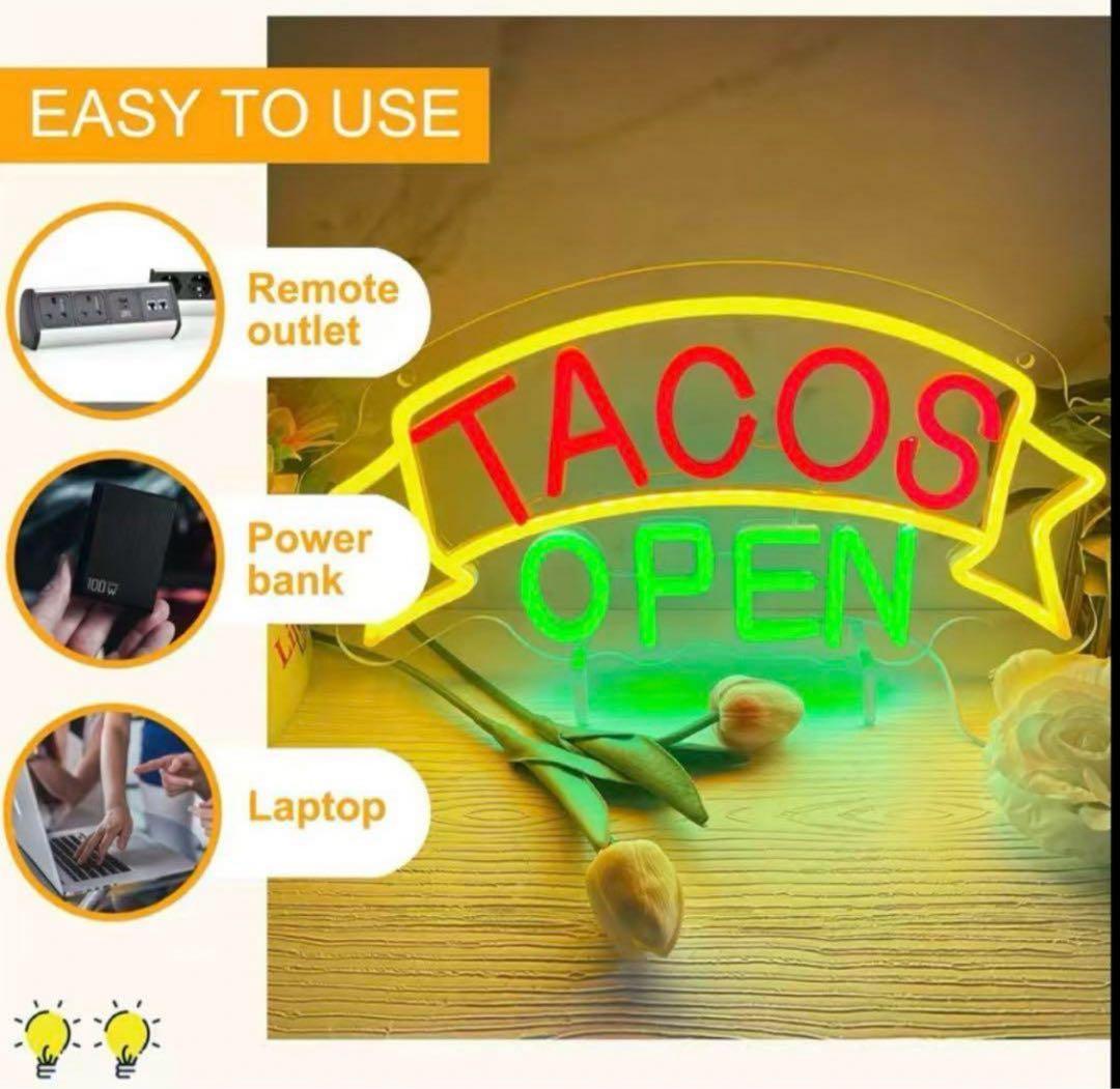 メキシコ ネオン タコス Open サイン 看板 雑貨 ビール BAR