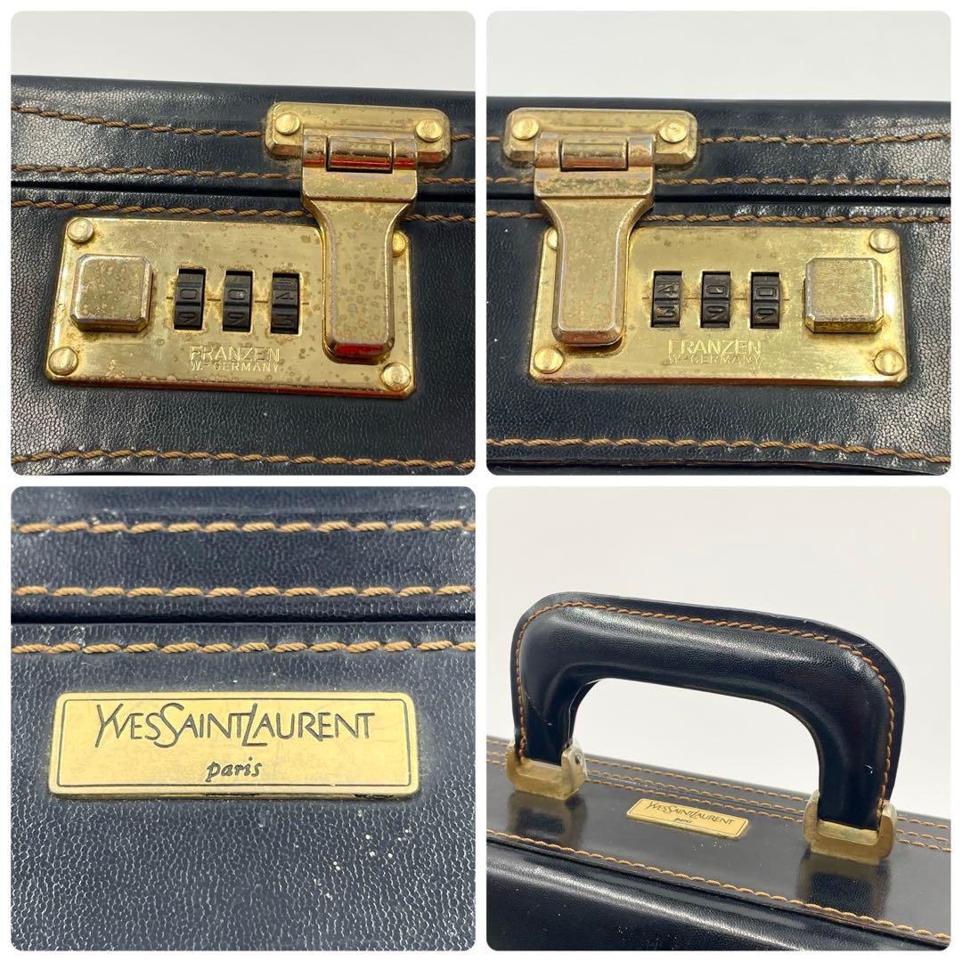 【入手困難】イヴ サン ローラン YSL レザー アタッシュケース ブラックA4