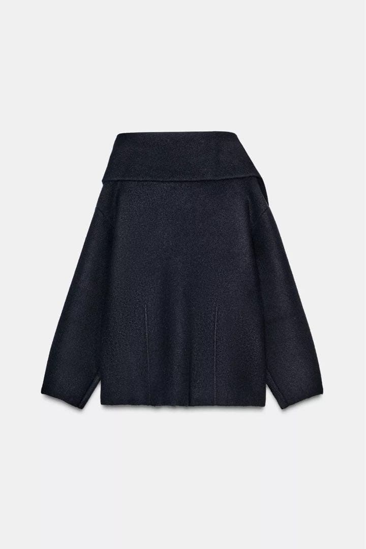 ZARA ショートニットコート スカーフ付 新品タグ付き L 完売品　マフラー付