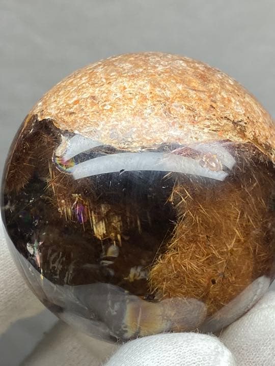 直径48.2㍉ タイチンルチルクォーツ 大量のルチル金針で出来た天然洞 貴重