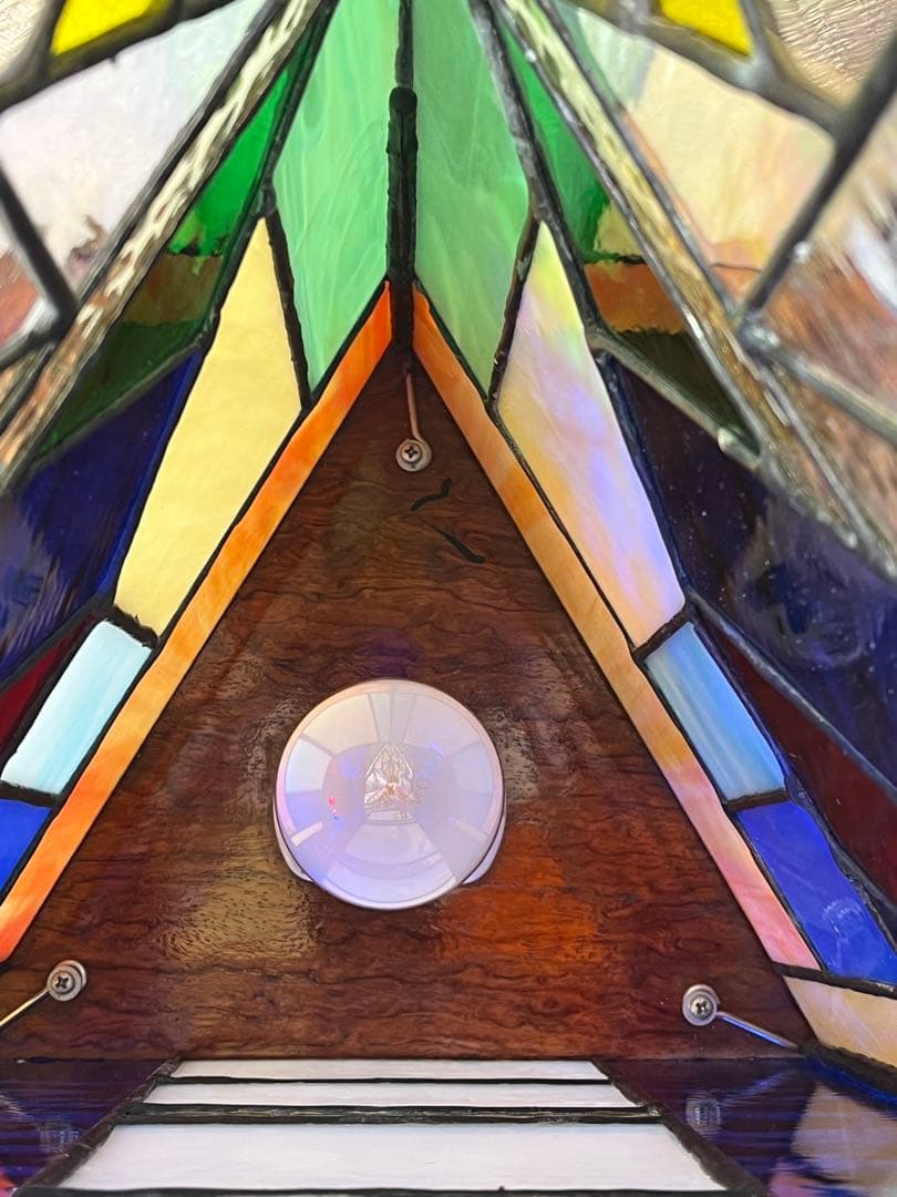 ステンドグラス ランプ ライト レトロ 店舗 ナイトランプ 杢目 ステンドガラス