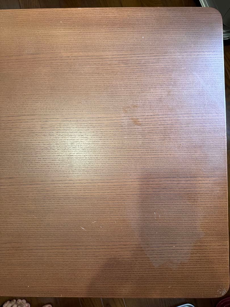 ブラウン木製テーブル 引き出し付き