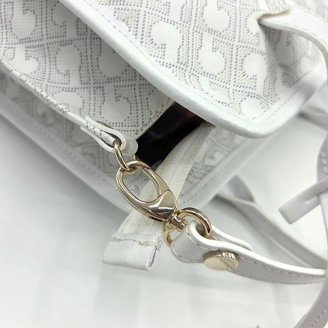 GHERARDINI ハンドバッグ 2way モノグラム レザー ソフティ 白