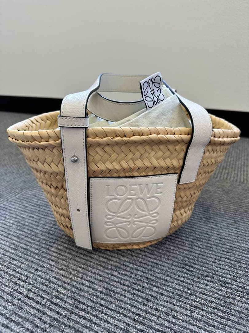 ロエベ LOEWE 【超美】バスケットバッグ　カゴバッグ　スモール　ホワイト