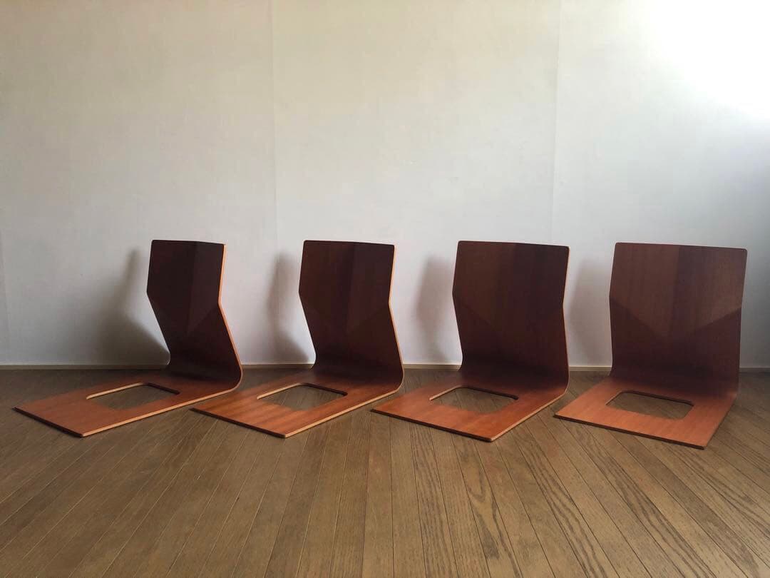 天童木工 プライウッド 座椅子 4脚セット 和家具 ペリアン ジャパニーズモダン