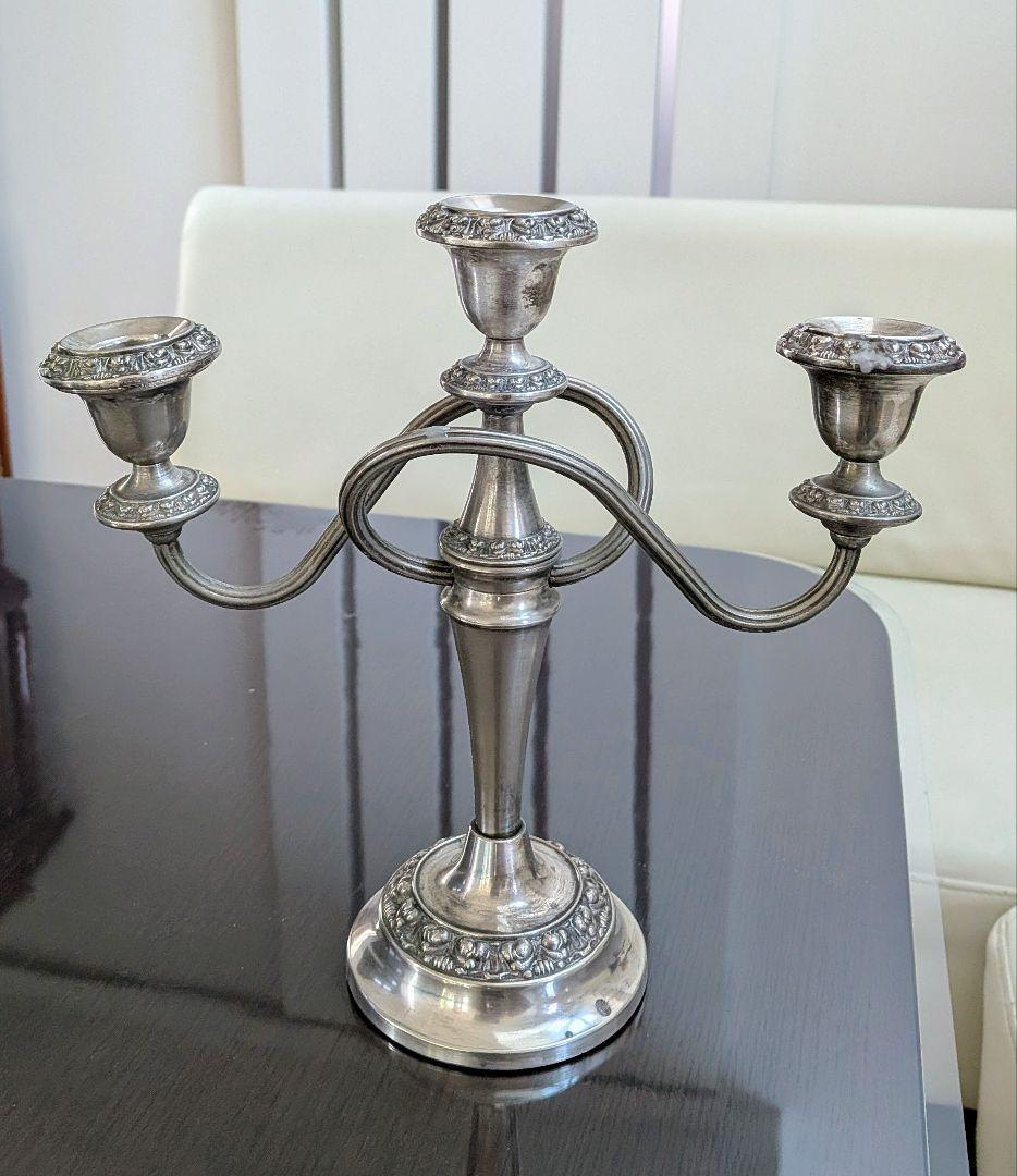 ヴィンテージ　lanthe of england　シルバーメッキ　キャンド燭台