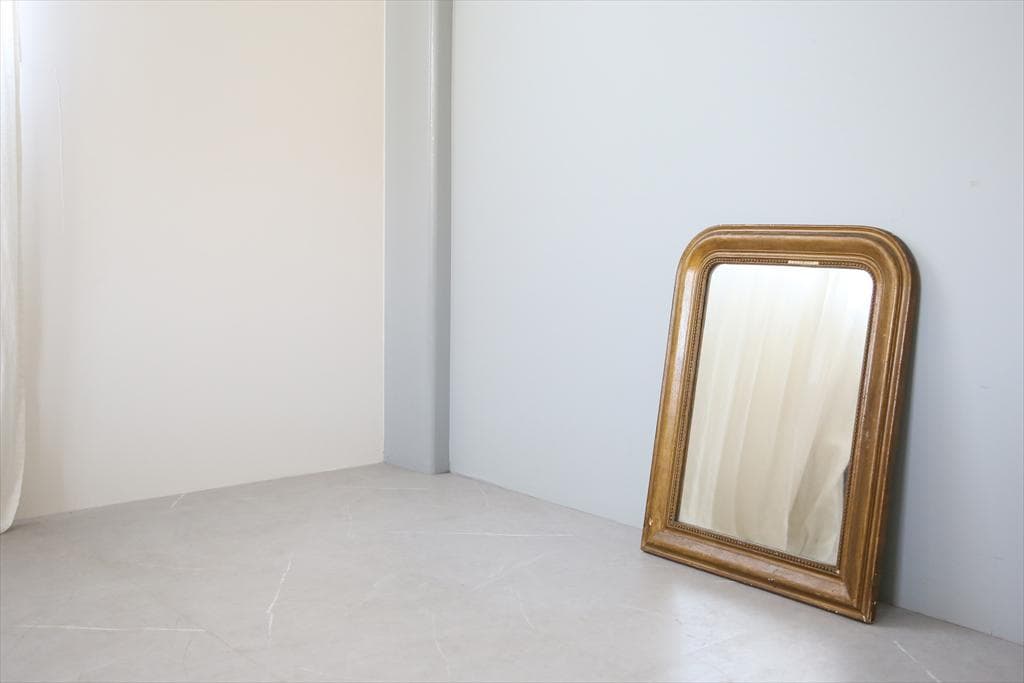 フランスアンティークルイフィリップ様式ミラー/ウォールミラー鏡(68-146-2