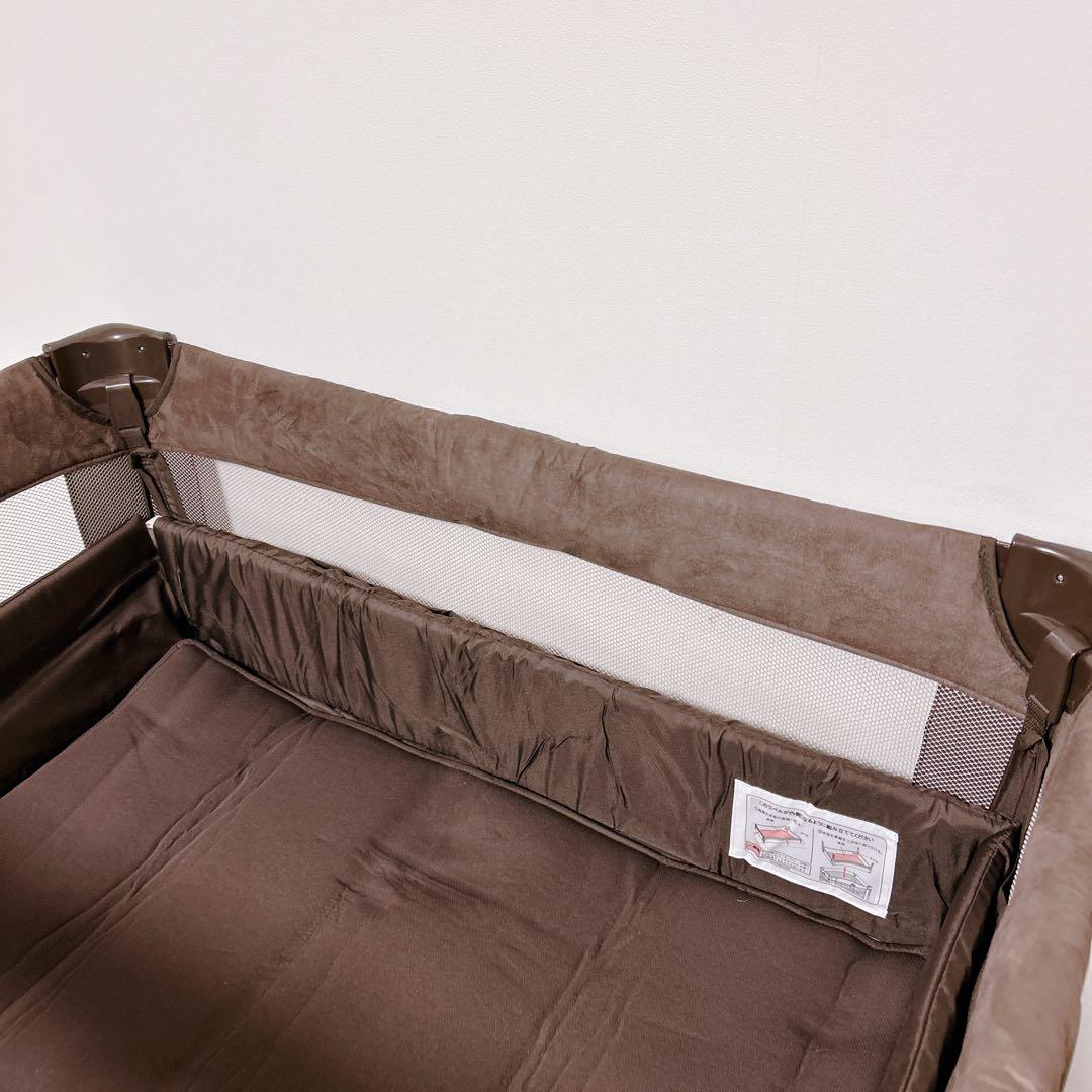 【美品】Aprica アップリカ ココネルエアープラス　ブラウン　ベビーベッド