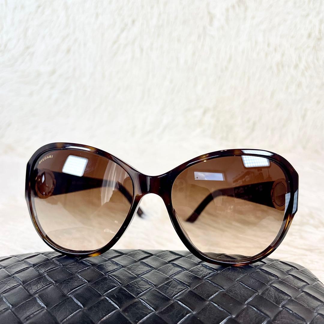 極美品　BVLGARI　8109-H-A　ブラウンレンズ　べっ甲柄フレーム