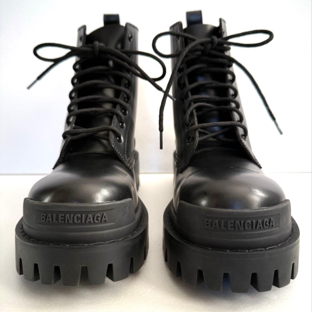 バレンシアガ ストライク レースアップ ブーツ 23cm ブラック