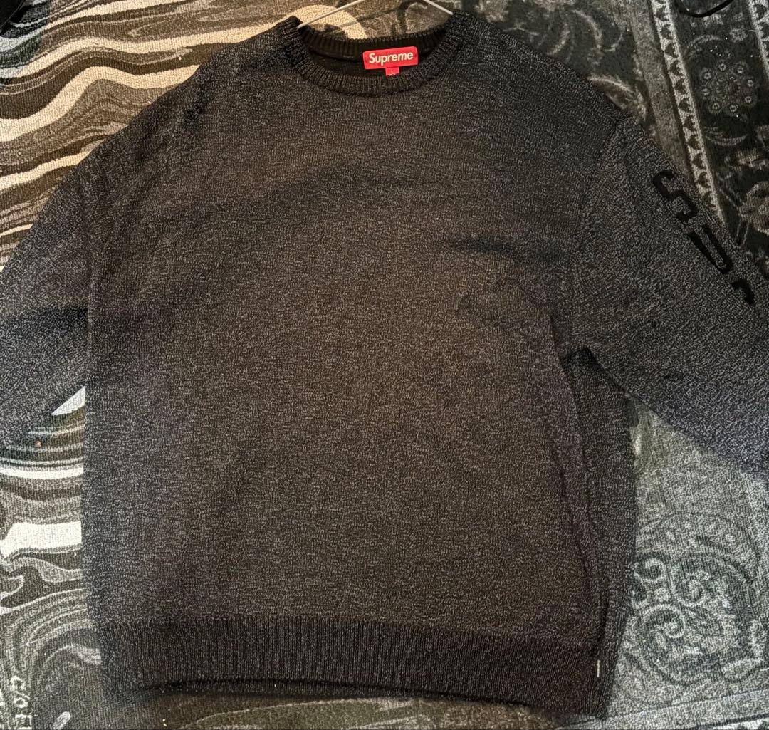 Supreme Reflective Sweater Black Lサイズ