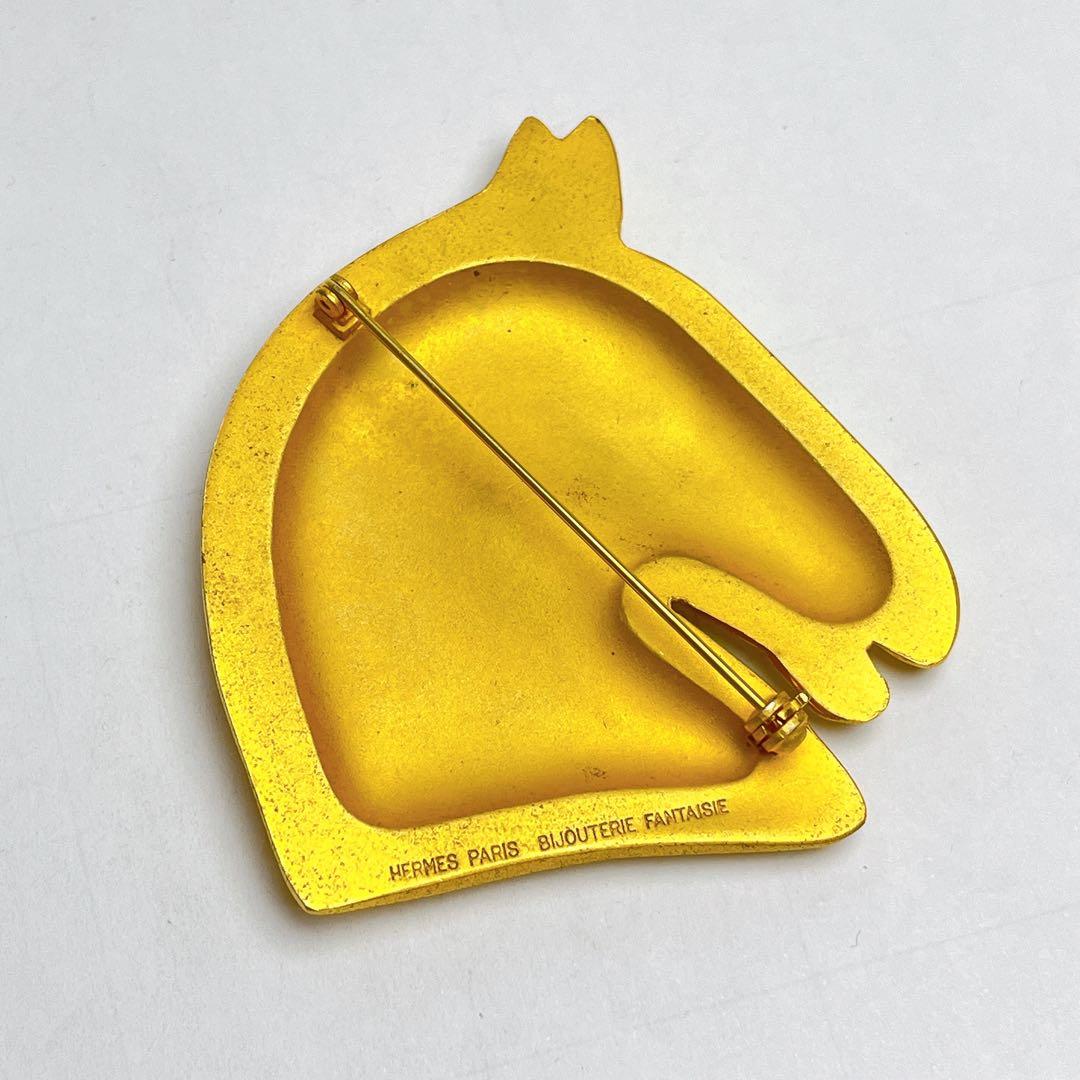エルメス　ホース　シュバル　ラージ　ブローチ　ゴールド