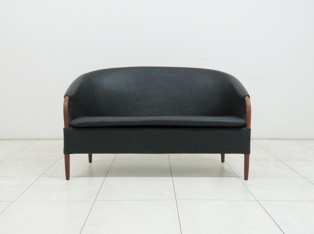 デンマーク NIELAUS&JEKI MOBLER 2人掛けソファ 本革×チーク