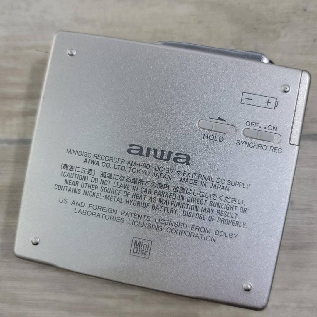 【美品】aiwa ポータブルMDレコーダー AM-F90