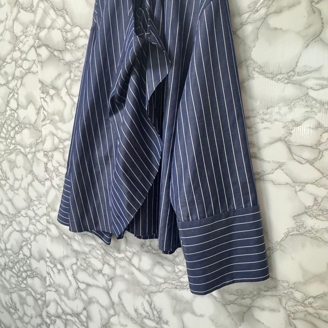 【アドーア】 ストライプ カジュアルシャツ Lサイズ