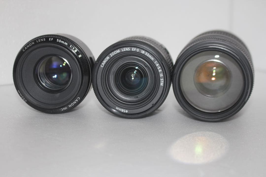 キャノン canon kiss x8i 標準&望遠&単焦点トリプルレンズセット