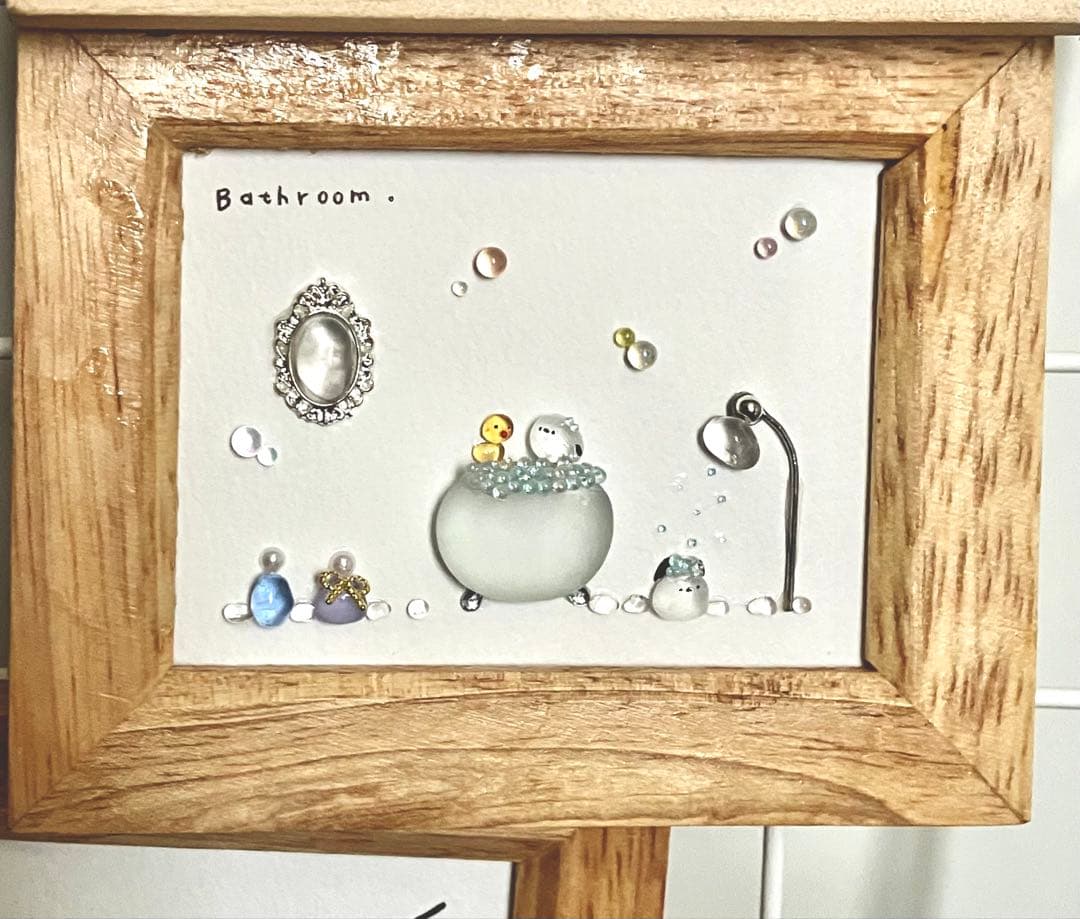 ハンドメイド作品セット⭐︎シマエナガ　シーグラスアート