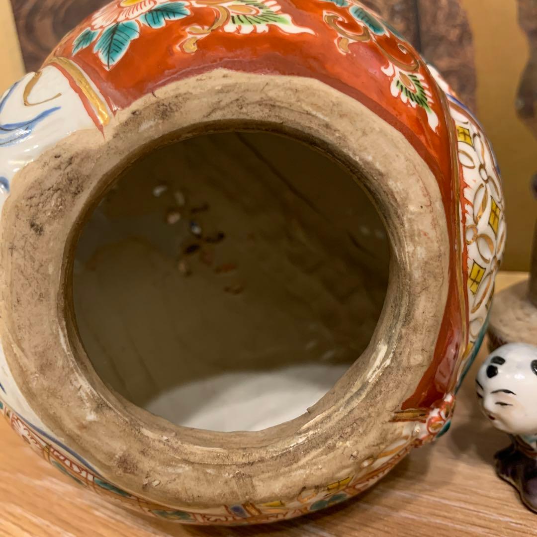 アンティーク　色絵三足香炉　1客　6