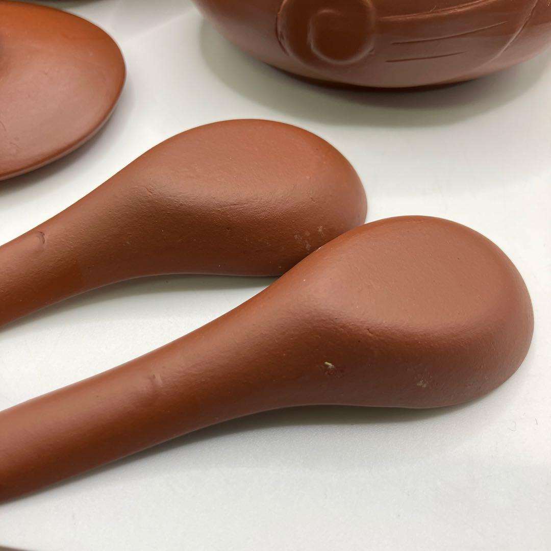 鴨　耐熱土器　朱泥　茶碗蒸し　蓋付小鉢　業務用　小鉢　六客