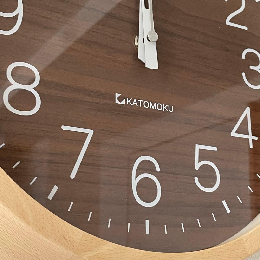 【未使用】KATOMOKU カトモク 電波時計 ウォールナット km-73RC