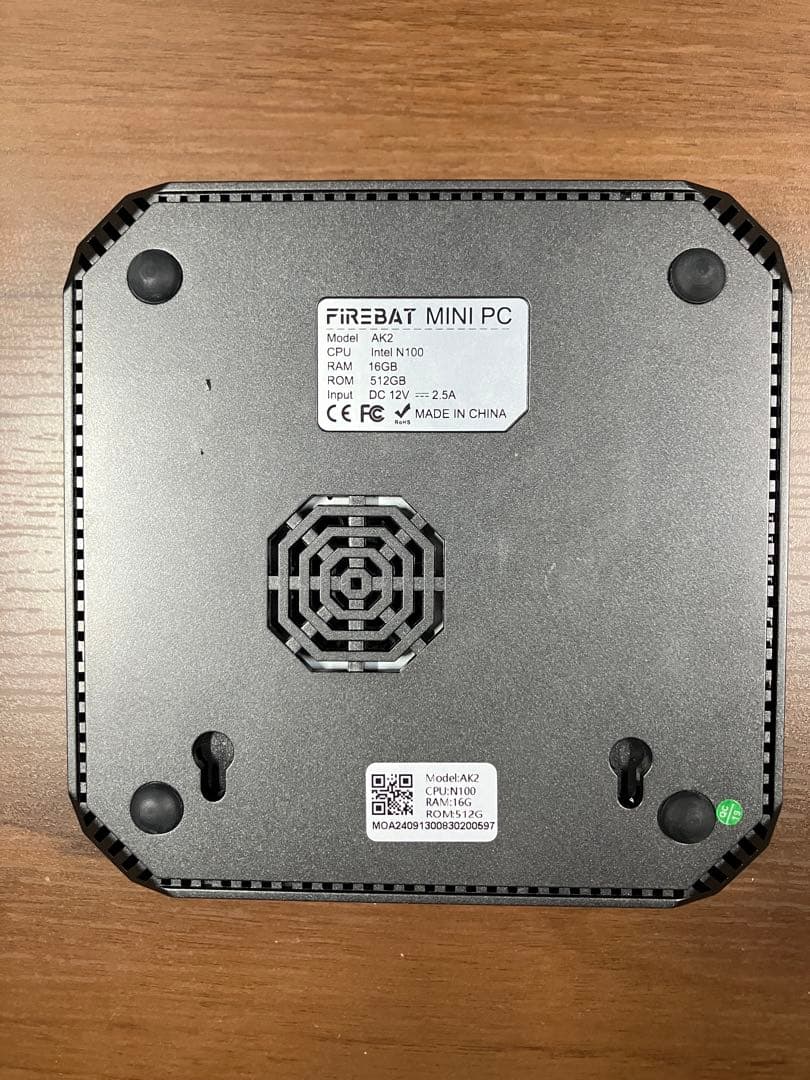 ミニpc firebat ak2 n100 ram16gb ssd512gb