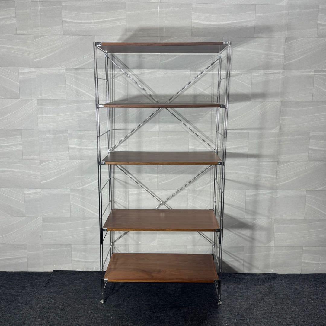 無印良品 ステンレスユニットシェルフ ウォールナット ワイド 大 d4153