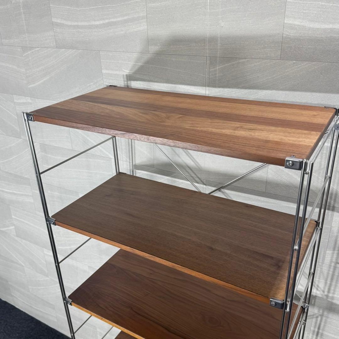 無印良品 ステンレスユニットシェルフ ウォールナット ワイド 大 d4153