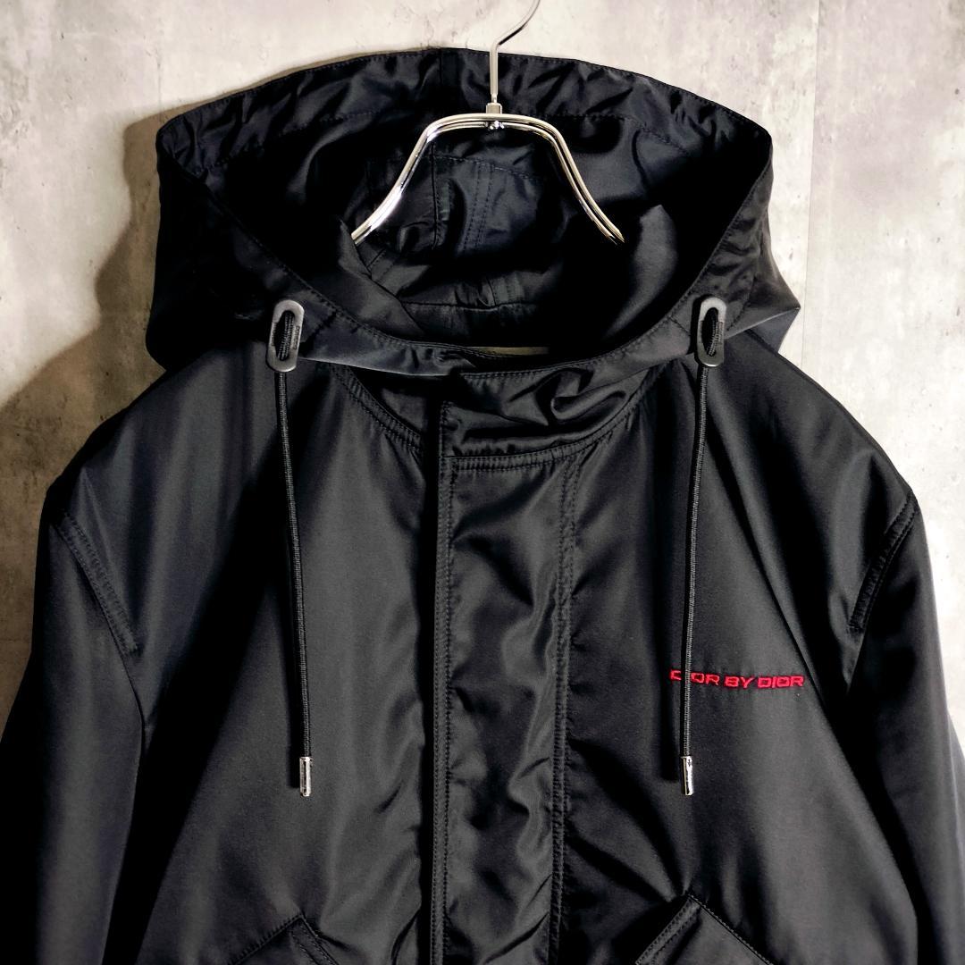 【美品・クリス期】ディオールオム モッズコート サークルロゴ刺繍 48 L 黒