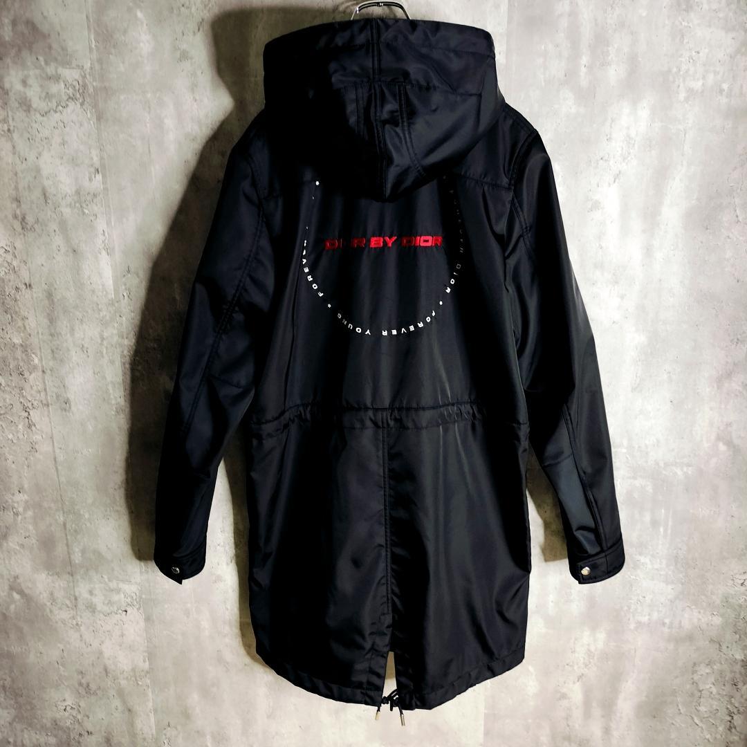 【美品・クリス期】ディオールオム モッズコート サークルロゴ刺繍 48 L 黒