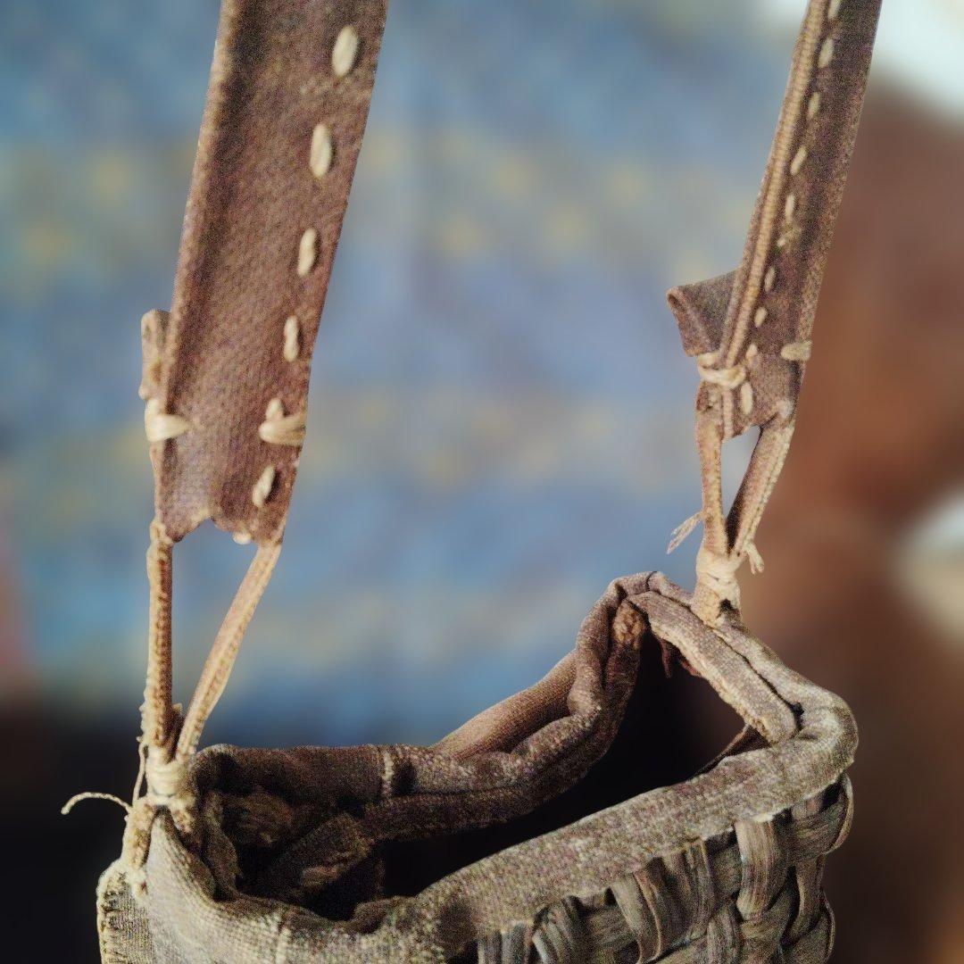 作家もの　山葡萄と柿渋古布のショルダー