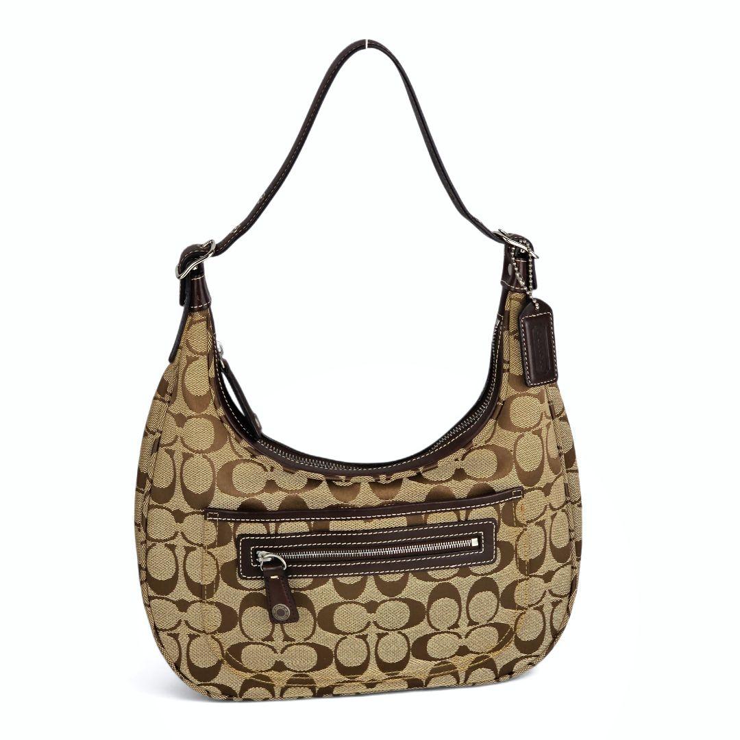 極美品 コーチ COACH シグネチャー ホーボー ショルダーバッグ 6045