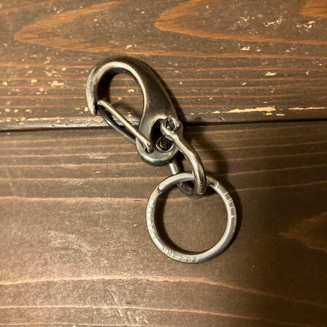 wichardシャックル　ブラス製シルバーメッキカラビナ使用　キーホルダー　新品