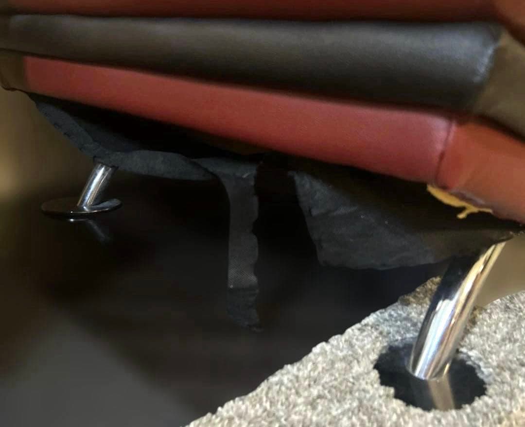 ニトリ L字 コーナー ソファ ロゾ 本革 レッド ソファー 4人掛け　カウチ