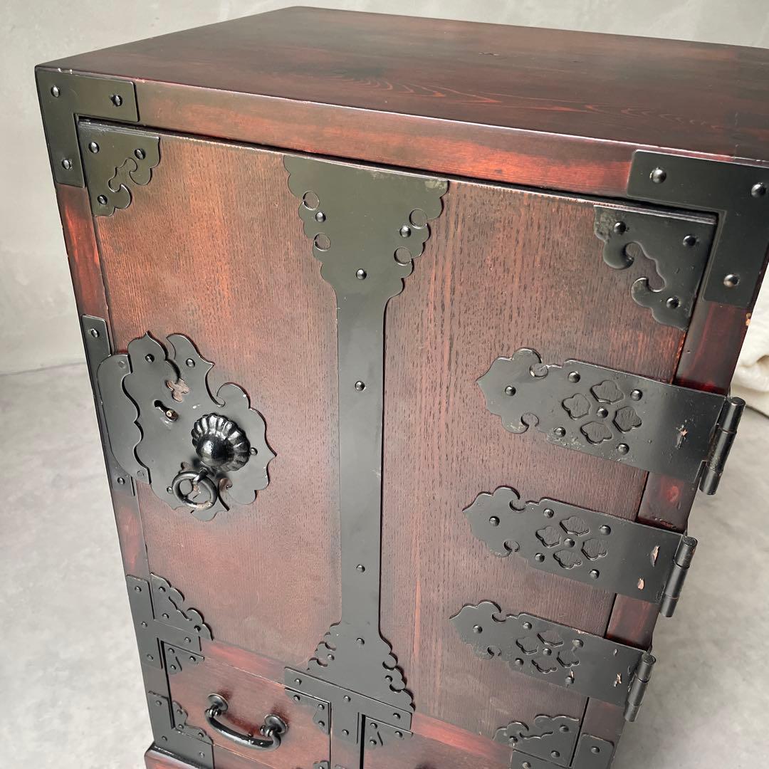 仙台箪笥　時代箪笥　和風家具　キャビネット　木製　レトロ　鍵つき