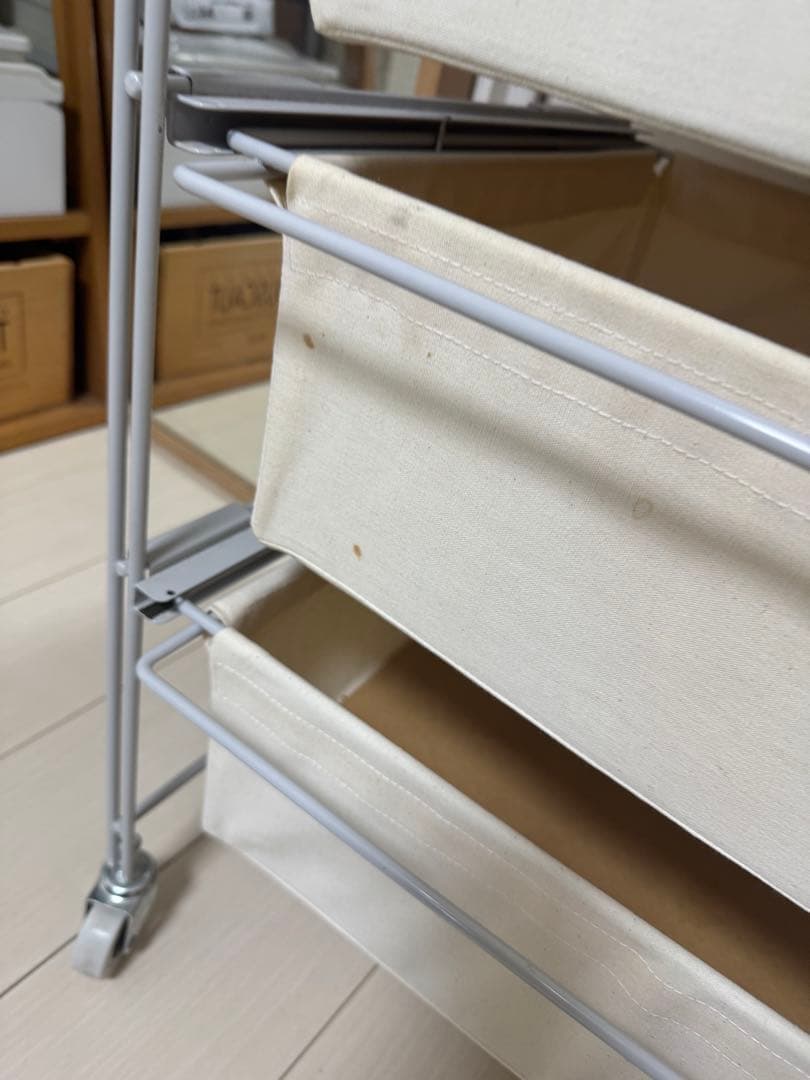 無印良品スチールユニットシェルフ　帆布引き出し4段　キャスター付き