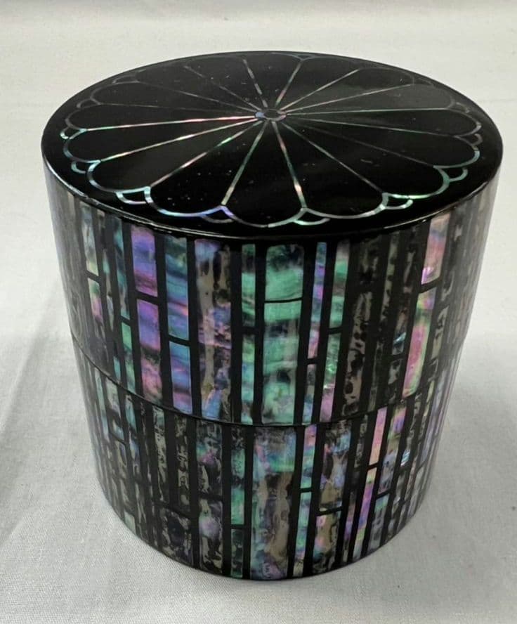 螺鈿細工菊中次(棗) 北島昭峰(昭夫) 茶道具