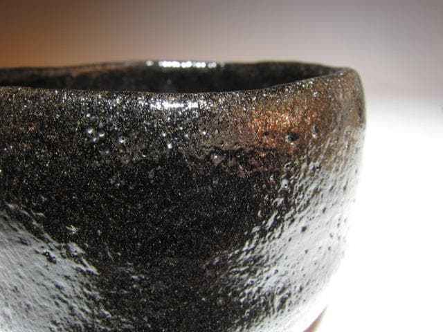 楽吉左衛門 十四代 覚入 黒「涼風」共箱 即中斎花押 k561