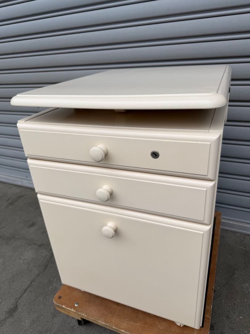 カリモク karimoku デスクワゴン 鍵なし 補助天板付き