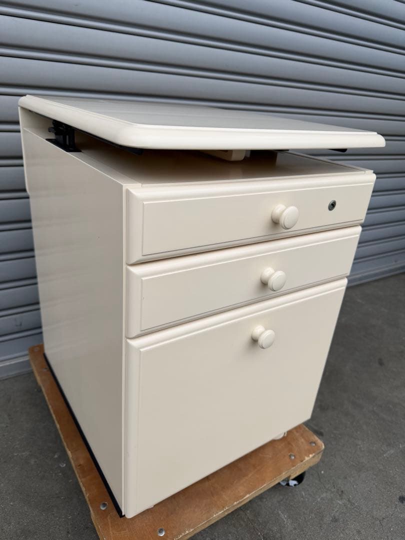 カリモク karimoku デスクワゴン 鍵なし 補助天板付き