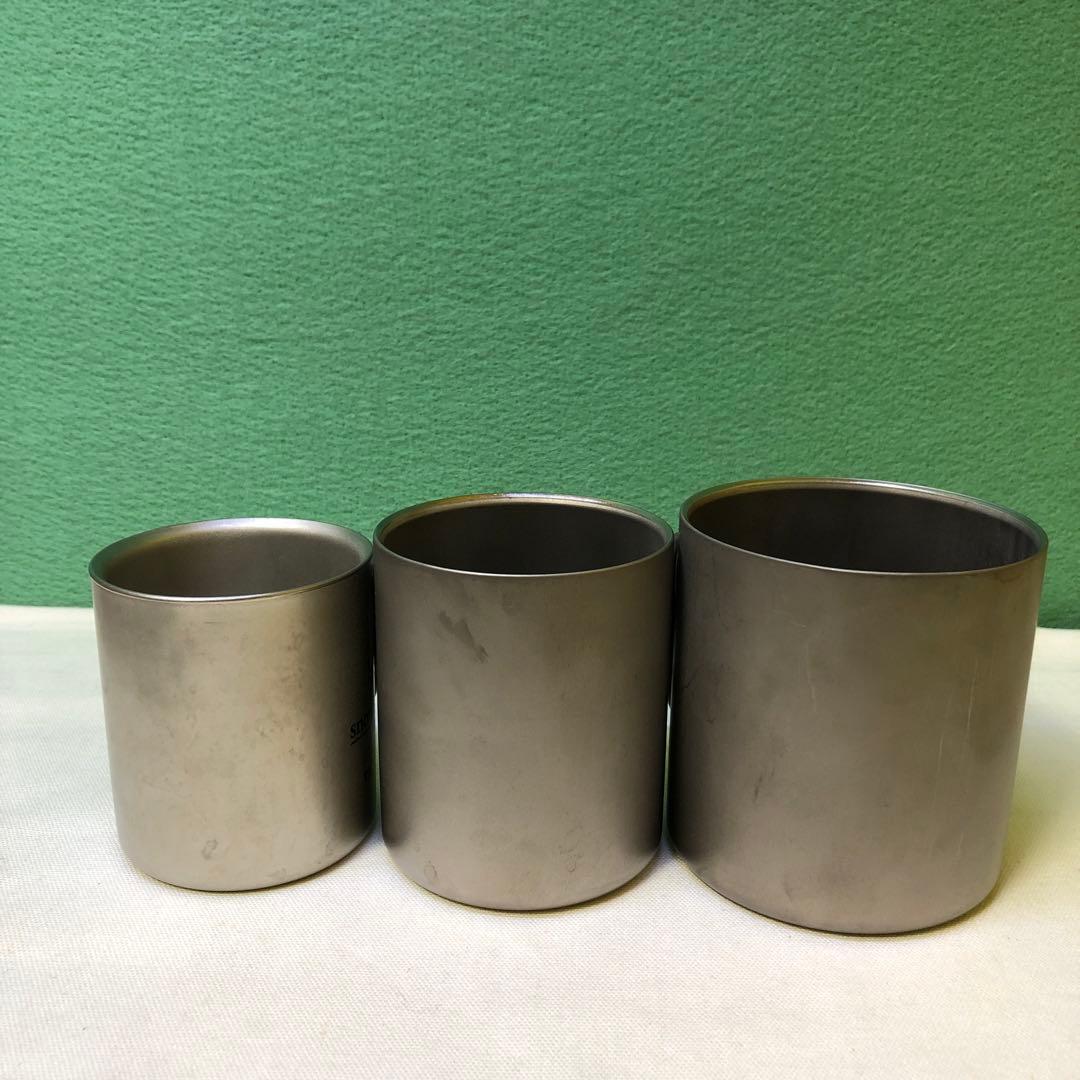 た42● peak チタン製マグカップ3個セット
