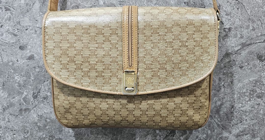 OLD CELINE オールドセリーヌ ショルダーバッグ 本革 レトロ ブラウン