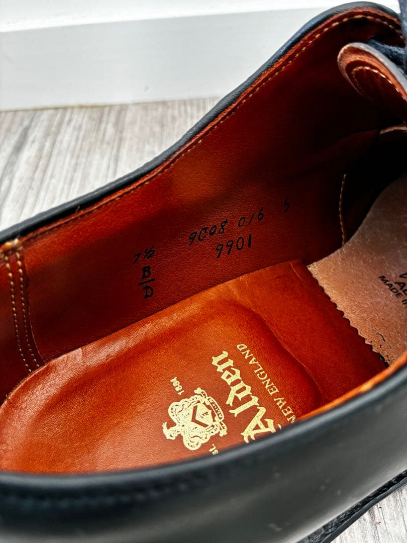 Alden 9901 プレーントゥ 黒 7 1/2 Dオールデン コードバン