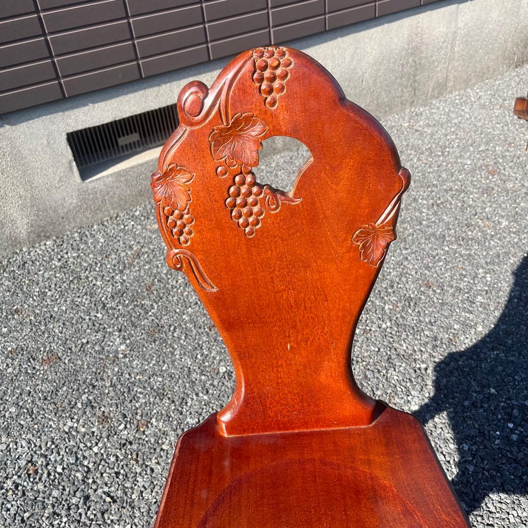 吉川商事 ダイニングチェア　アンティーク　葡萄彫刻　マホガニー材