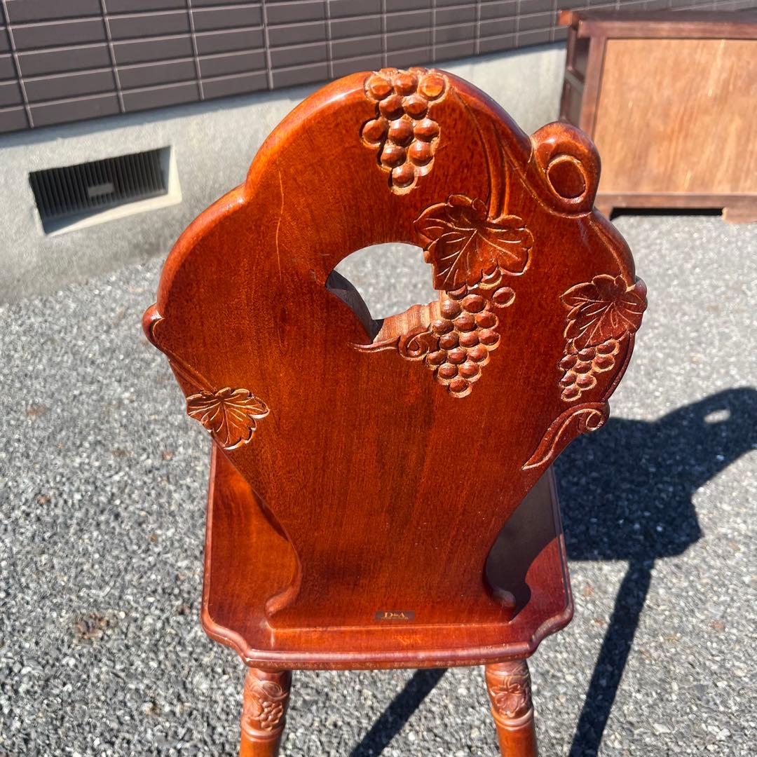 吉川商事 ダイニングチェア　アンティーク　葡萄彫刻　マホガニー材